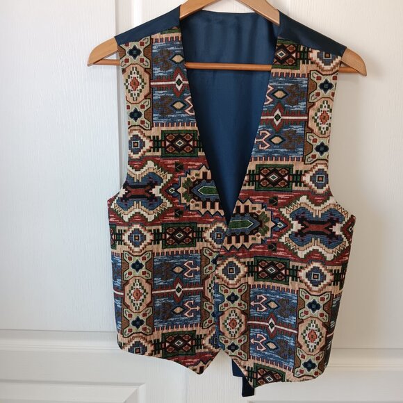 Toby Weston Women's Open Front Tapestry Southwestern Vest Size M - Picture 1 of 9